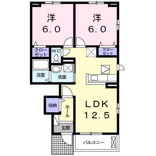 ラ・ルミエール　Ⅱ 1階 2LDK 賃貸物件詳細