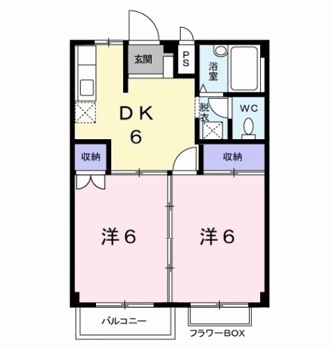 メモリーハイツＭⅠ 2階 2DK 賃貸物件詳細