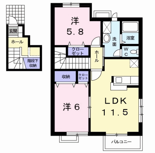 熊本県熊本市北区龍田５丁目 武蔵塚駅 2LDK アパート 賃貸物件詳細