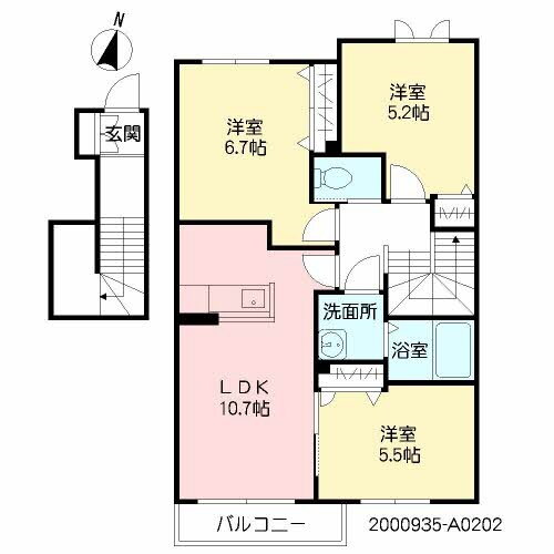 熊本県熊本市東区尾ノ上１丁目 神水交差点駅 3LDK アパート 賃貸物件詳細