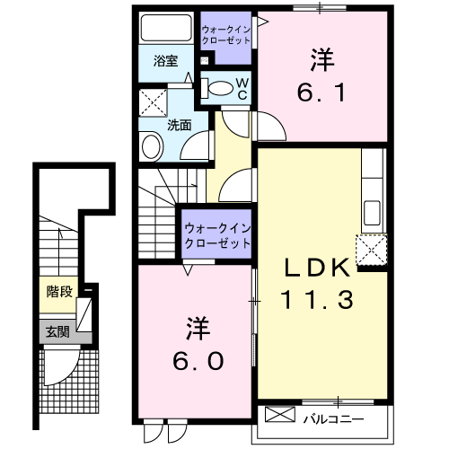 Ｆｌａｍｅ　Ｇａｒｄｅｎ　Ｂ 2階 2LDK 賃貸物件詳細