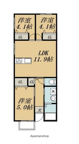 Ｇｒｏｗｔｈ　ＧｅｎｄｏｕＣ棟 2階 3LDK 賃貸物件詳細