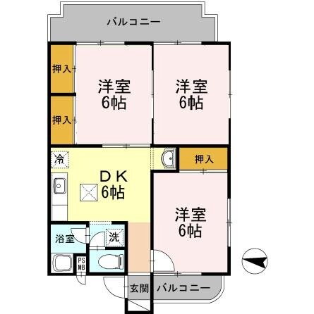 鹿児島県鹿児島市薬師２丁目 鹿児島中央駅 3DK マンション 賃貸物件詳細