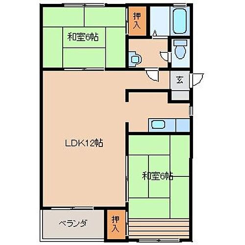 合川ビレッジ 2階 2LDK 賃貸物件詳細