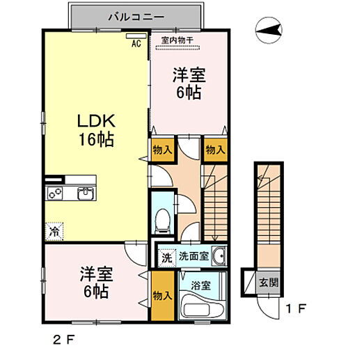 ローズコート落合 2階 2LDK 賃貸物件詳細