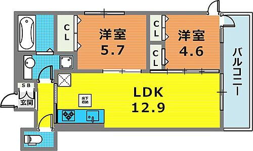 兵庫県神戸市中央区山本通2丁目6-8 三ノ宮駅 2LDK アパート 賃貸物件詳細