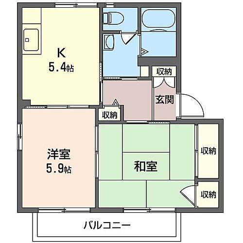 ハイツティネケ・ＶＩＩ 2階 2K 賃貸物件詳細