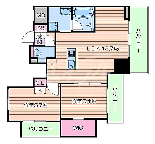 大阪府吹田市広芝町 江坂駅 2LDK マンション 賃貸物件詳細