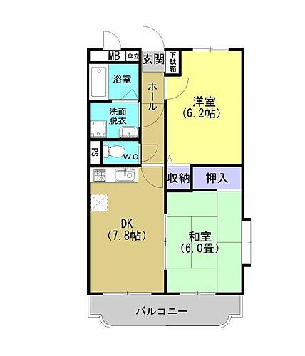 アネックス福元 2階 2DK 賃貸物件詳細