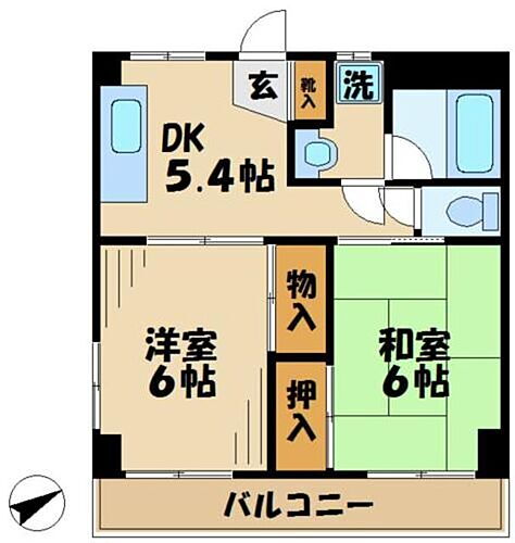 ドミール青木 1階 2DK 賃貸物件詳細