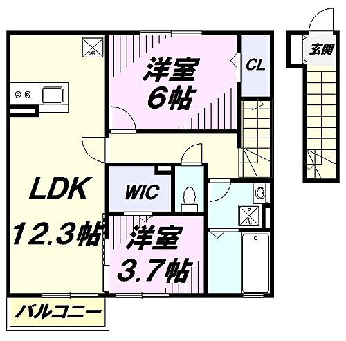 ソレアード 2階 2LDK 賃貸物件詳細