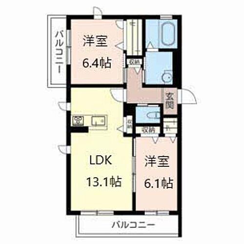 ハニーグラン 2階 2LDK 賃貸物件詳細