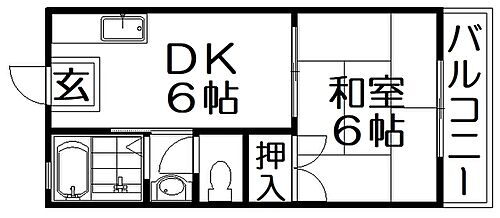大阪府寝屋川市田井町 香里園駅 1DK アパート 賃貸物件詳細