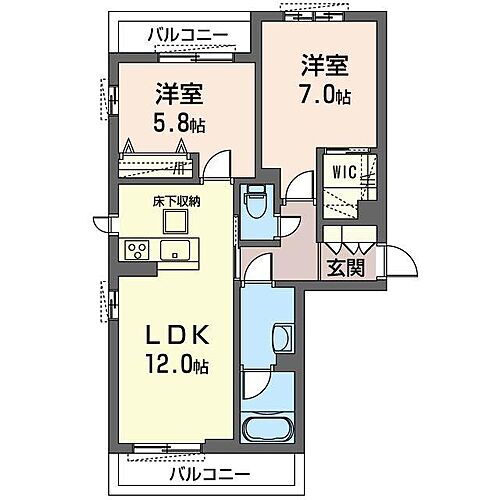 シエル 2階 2LDK 賃貸物件詳細