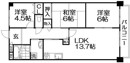 大阪府枚方市田口山2丁目 長尾駅 3LDK マンション 賃貸物件詳細