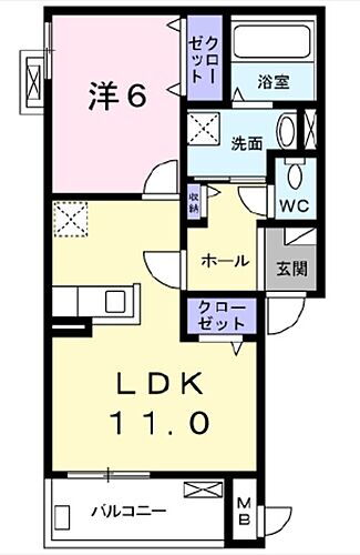 サニーハウス奏 2階 1LDK 賃貸物件詳細