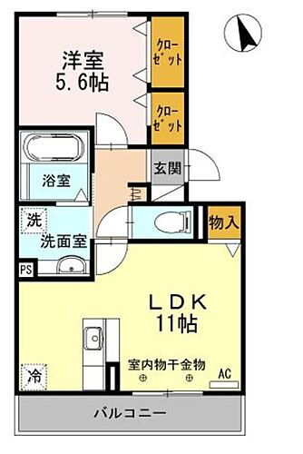 ウエスト　フィールド　Ｂ棟 2階 1LDK 賃貸物件詳細
