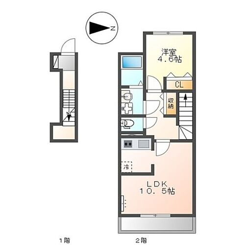 Ｒｏｏｆ　Ｐａｌａｃｅ・ルーフパレス 2階 1LDK 賃貸物件詳細