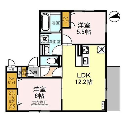 大阪府八尾市恩智中町3丁目 恩智駅 2LDK アパート 賃貸物件詳細