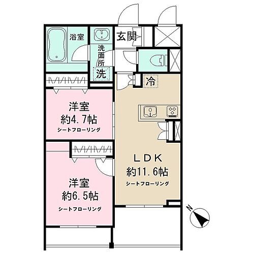 ＭＯＣＸＩＯＮ　ＩＮＡＧＩ 3階 2LDK 賃貸物件詳細