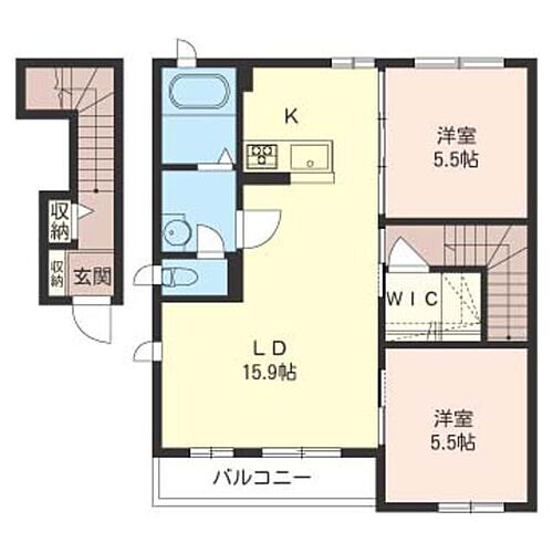 レ・リシェス　ＩＩ 2階 2LDK 賃貸物件詳細