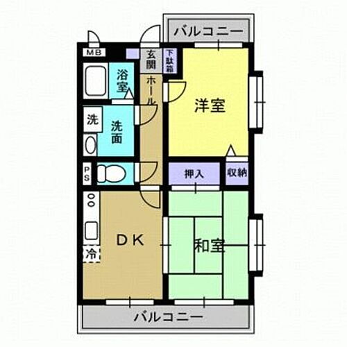 セゾン福丸 1階 2DK 賃貸物件詳細