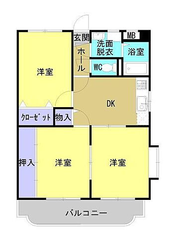 栃木県小山市西城南1丁目 小山駅 3DK マンション 賃貸物件詳細