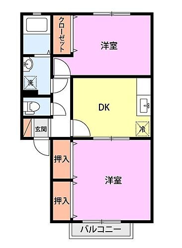 プラセール 2階 2DK 賃貸物件詳細