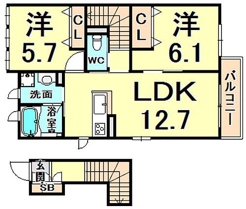 兵庫県西宮市学文殿町1丁目 鳴尾・武庫川女子大前駅 2LDK アパート 賃貸物件詳細