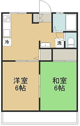 ハイツ鹿島Ｂ棟 2階 2DK 賃貸物件詳細