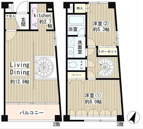 東京都渋谷区富ヶ谷1丁目30-27 代々木八幡駅 2LDK マンション 賃貸物件詳細