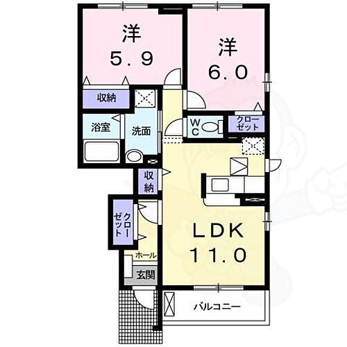 サニーハウス 1階 2LDK 賃貸物件詳細