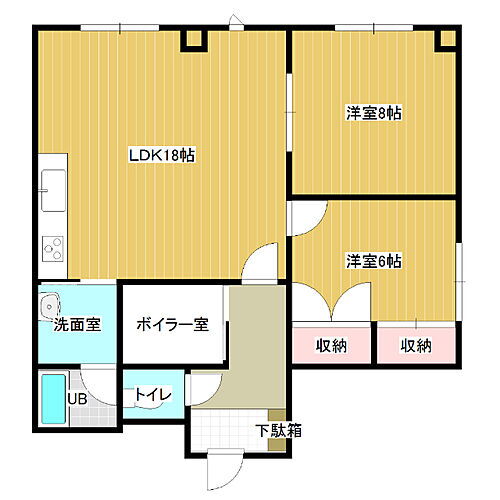 北海道砂川市東二条北4丁目 砂川駅 2LDK アパート 賃貸物件詳細