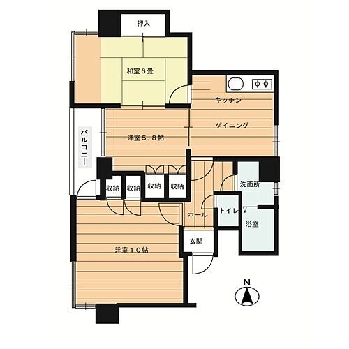 信開ドムス大領中 2階 3DK 賃貸物件詳細