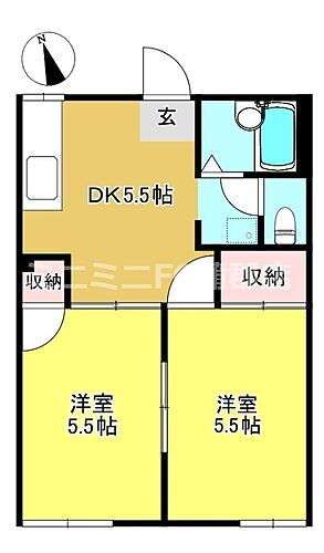 サニータウン七舗Ｂ 1階 2K 賃貸物件詳細