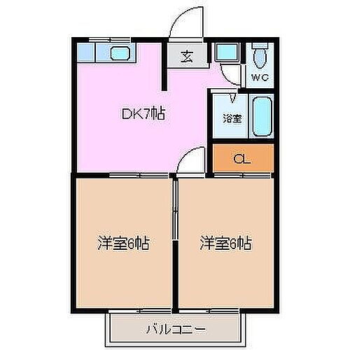 エステートピアハイツ 1階 2DK 賃貸物件詳細