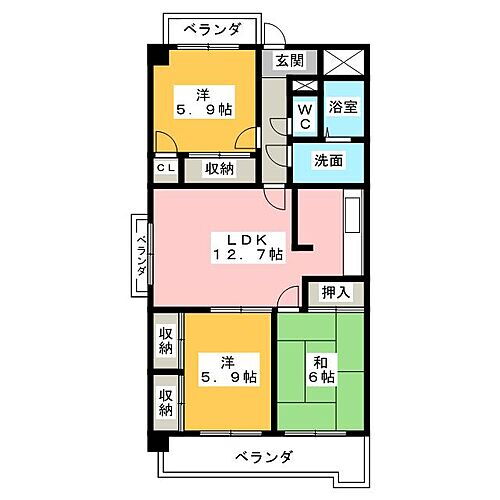 シティ・ライフ植田西 2階 3LDK 賃貸物件詳細