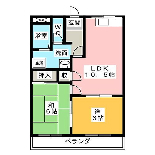 エルハウス浅井 2階 2LDK 賃貸物件詳細