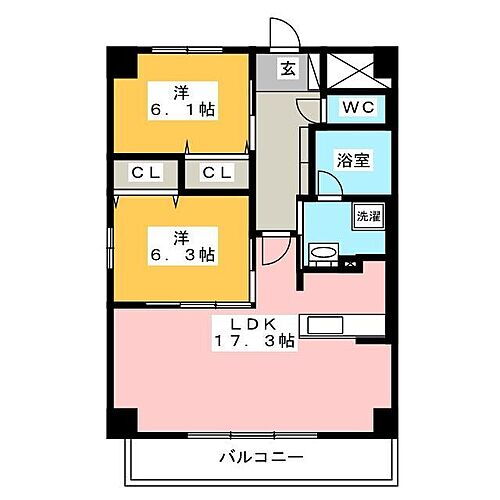 岐阜県羽島市福寿町本郷2丁目48番 岐阜羽島駅 2LDK マンション 賃貸物件詳細