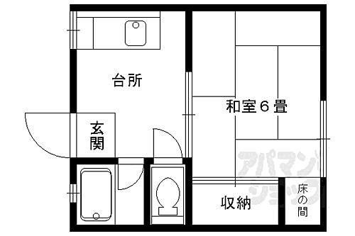 京都府京都市北区大宮南箱ノ井町 北大路駅 1K アパート 賃貸物件詳細