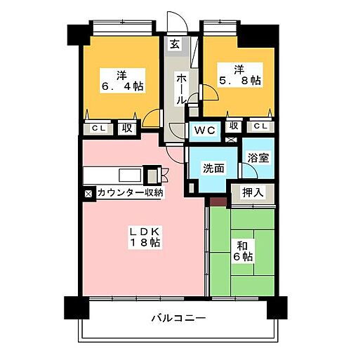 ポレスター白子駅前 8階 3LDK 賃貸物件詳細