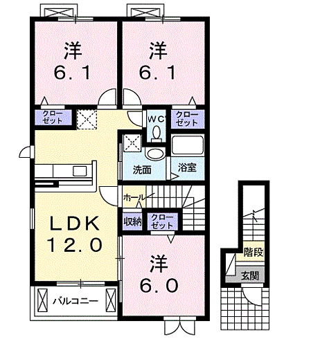 カサ・ボスコ 2階 3LDK 賃貸物件詳細