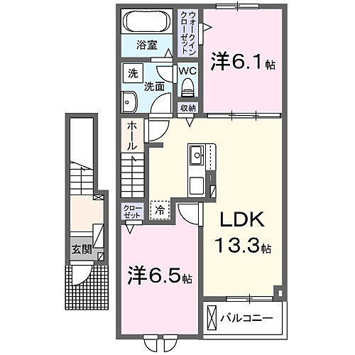 阿見町よしわらアパート 2階 2LDK 賃貸物件詳細