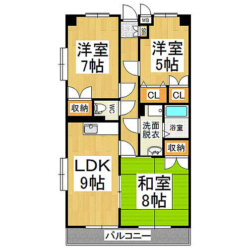 メゾンシャルム 3階 3LDK 賃貸物件詳細