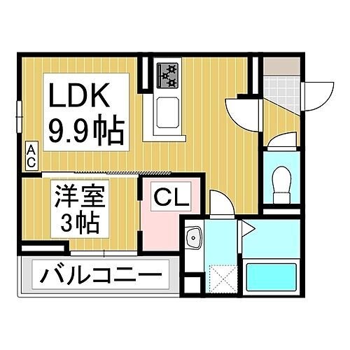 プランタン若里Ｖ 3階 1LDK 賃貸物件詳細