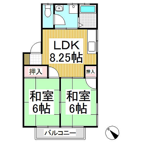 サンコーポ梵天　Ａ棟 2階 2DK 賃貸物件詳細