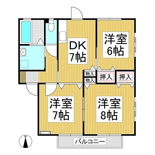 長野県長野市篠ノ井会 篠ノ井駅 3DK アパート 賃貸物件詳細