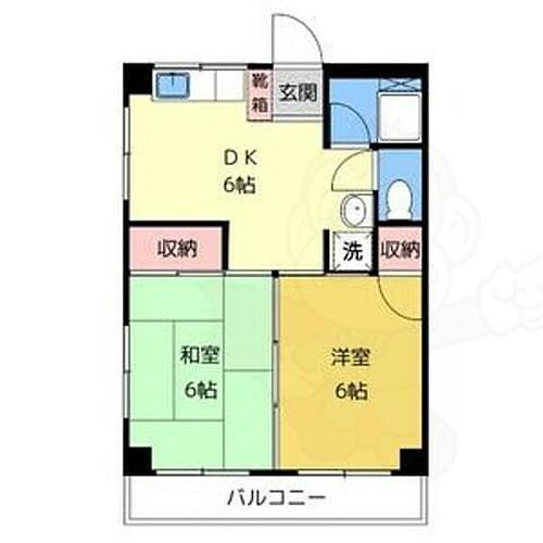 コーポ楠 3階 2DK 賃貸物件詳細