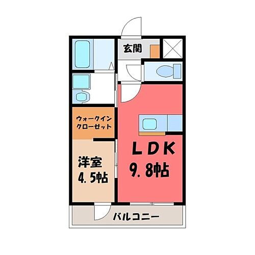 栃木県小山市大字粟宮 小山駅 1LDK アパート 賃貸物件詳細