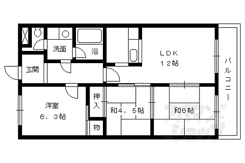 京都府宇治市木幡正中 六地蔵駅 3LDK マンション 賃貸物件詳細